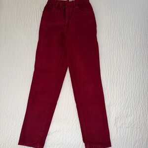 Vintage Beverly Hills BHDC Burgundy high-waisted straight-leg jeans